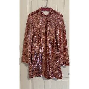 Maeve Long Sleeve Mock Neck Sequin Mini Dress Size S